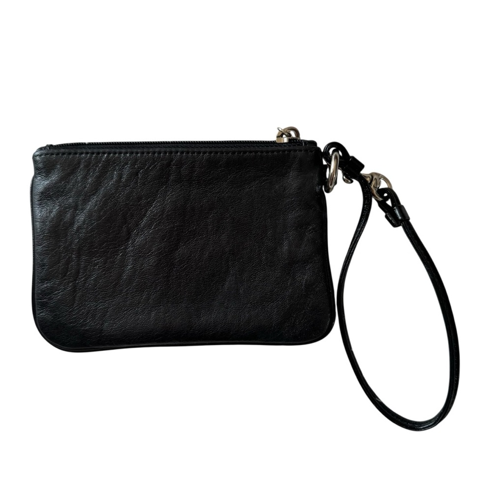 Coach Vintage Poppy Black And Silver Wristlet - Picture 2 of 10